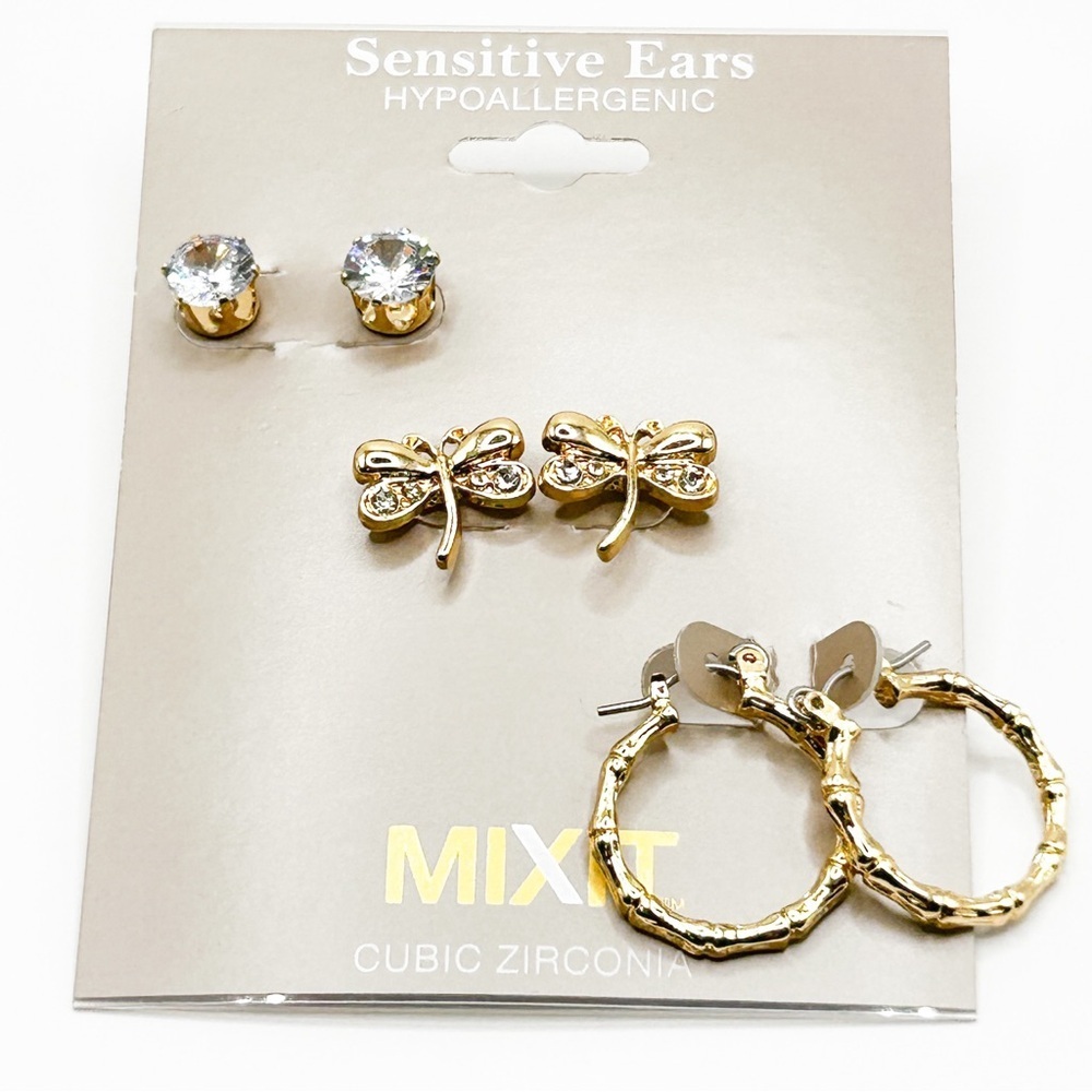 NWOT Mix it, set of 3 earrings, hypoallergenic